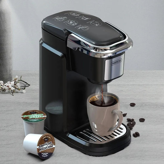 HiBREW Filter Coffee Machine Brewer for K-Cup Capsule& Ground Coffee, Tea Maker Hot Water Dispenser Single Serve Coffee Maker